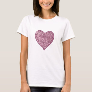 Pink Glitter Heart T-Shirt