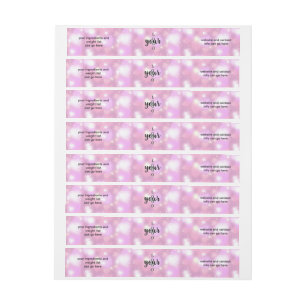 Pink Glitter Hearts Wrap Around Soap Bar Label