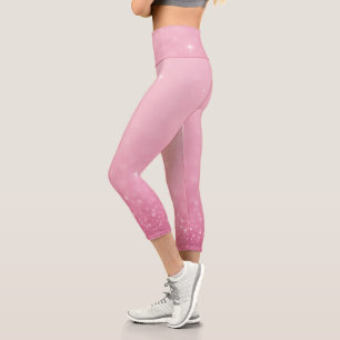 Pink Glitter High Waisted Capris