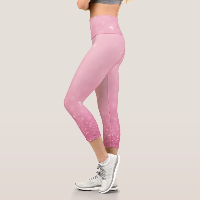Pink Glitter High Waisted Capris (Left)