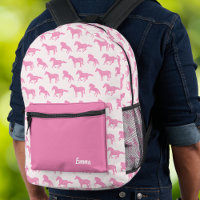 Pink Glitter Horse Little Girl First Name School