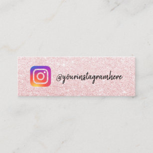 Pink glitter Instagram logo social media script Calling Card