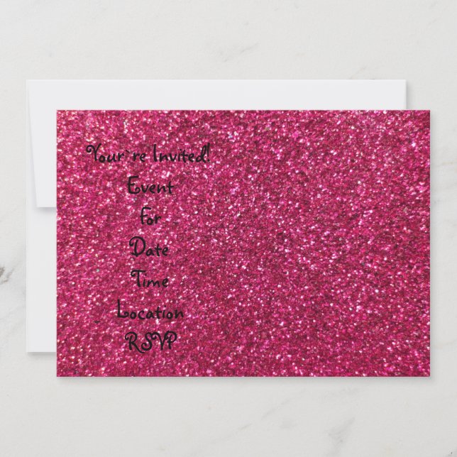 Pink glitter invitation (Front)