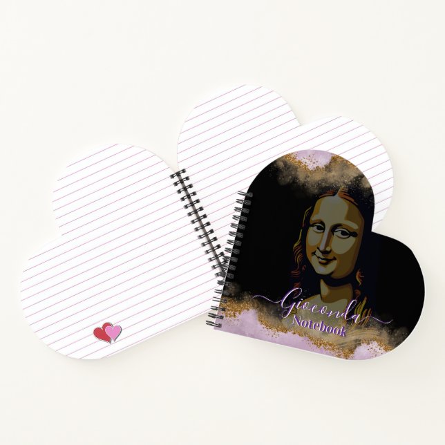 Pink Glitter Leonardo Da Vinci Gioconda Notebook (Inside)