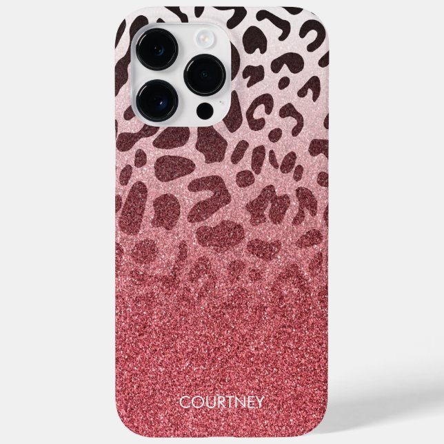 Pink Glitter Leopard Skin Case-Mate iPhone Case (Back)