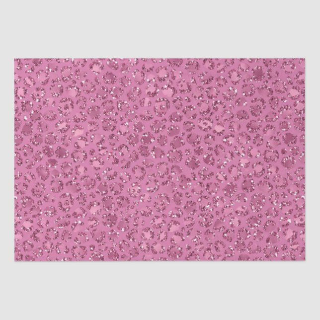 Pink Glitter Leopard Tissue Paper (Front)