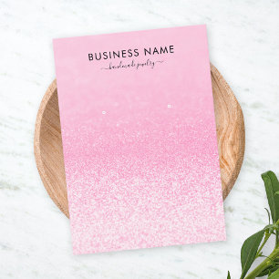 Pink Glitter Lights Earring Jewellery Display Business Card