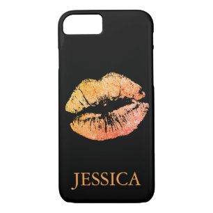 Pink Glitter Lips Girly Pattern iPhone 8/7 Case