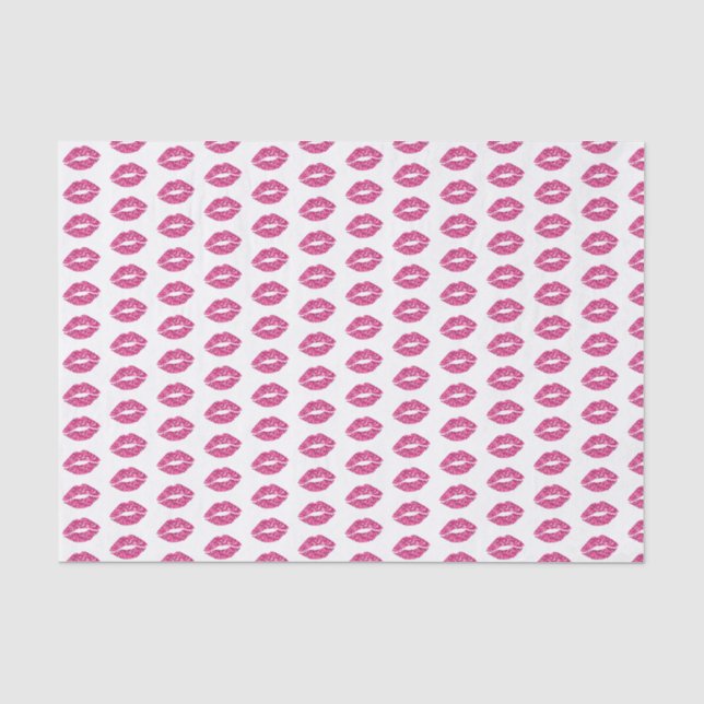 Pink Glitter Lips Tissue Paper (Front)