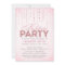Pink Glitter Look Bachelorette Party Invitation