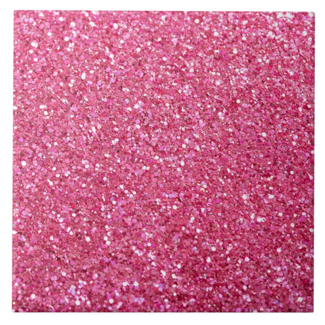 Pink Glitter Look,  Ceramic Tile (Front)