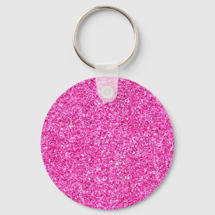 Pink Glitter Look Elegant Blank Custom Template Key Ring