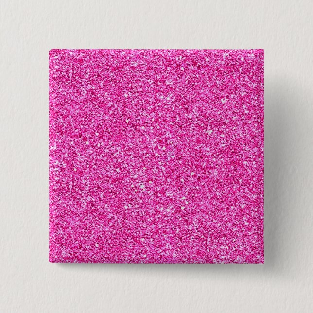 Pink Glitter Look Elegant Custom Blank Template 15 Cm Square Badge (Front)