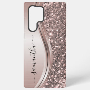 Pink Glitter Look Handwritten name  Samsung Galaxy Case