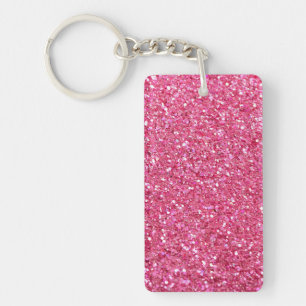Pink Glitter Look,  Key Ring