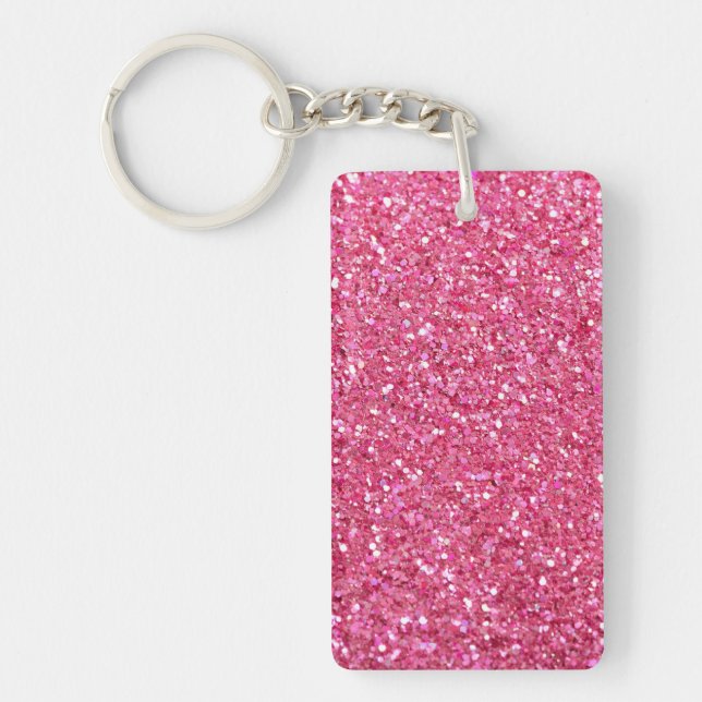 Pink Glitter Look,  Key Ring (Front)