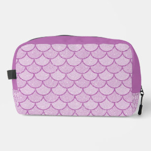 PINK GLITTER LOOK MERMAID SCALE PATTERNS DOPP KIT