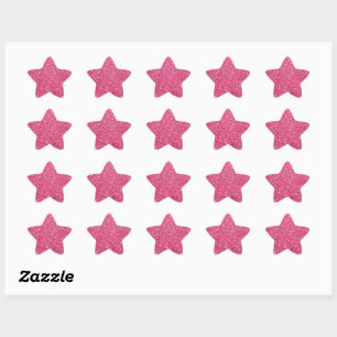 Pink Glitter-Look Star Sticker