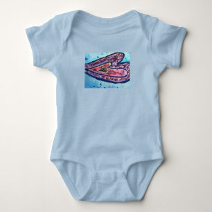 Pink Glitter Love Hearts Art Custom Baby Bodysuit