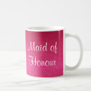 Pink Glitter Maid of Honour Mug