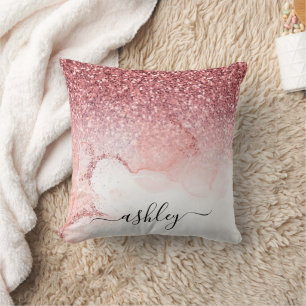 Pink Glitter Marble Cushion