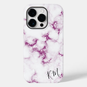 Pink Glitter Marble Personalised Phone Case