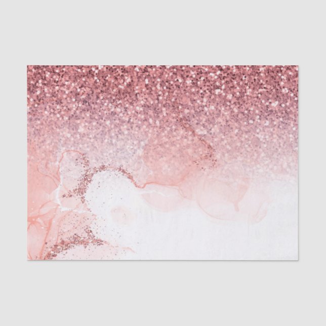 Pink Glitter Marble Tissue Paper (Front)