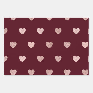 Pink Glitter Metallic Heart Red Purple Black Wrapping Paper Sheet