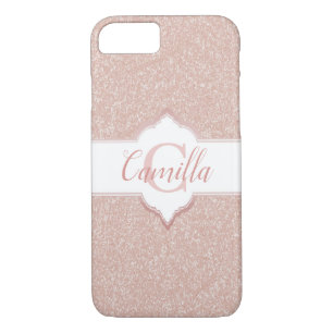 Pink Glitter Monogram iPhone 8/7 Case