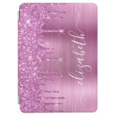 Pink Glitter Monogram iPad Air Cover (Front)