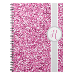 Pink Glitter Monogram Notebook