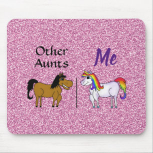 Pink Glitter Other Aunts Me Unicorn Mouse Pad