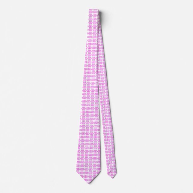 Pink Glitter Overlap Diamond Pattern Tie (Front)