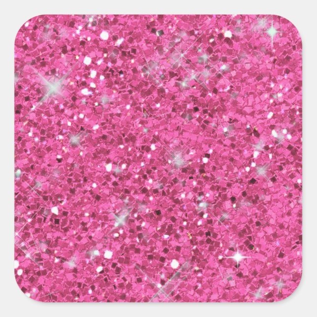Pink Glitter Pattern ID144 Square Sticker (Front)