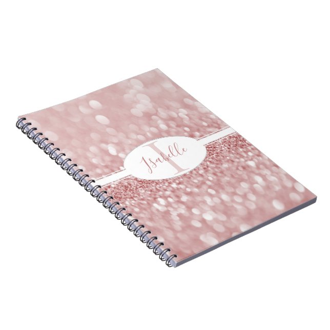 Pink Glitter Personalise Notebook (Right Side)