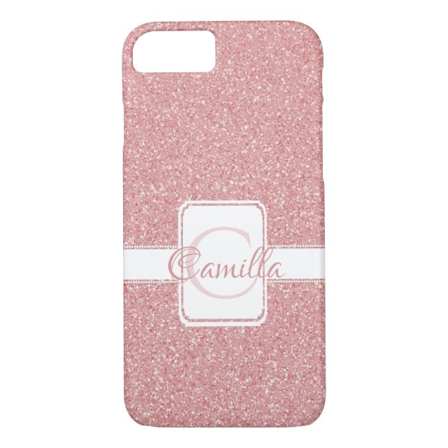 Pink Glitter Personalised Case-Mate iPhone Case (Back)