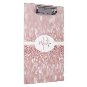 Pink Glitter Personalised Clipboard