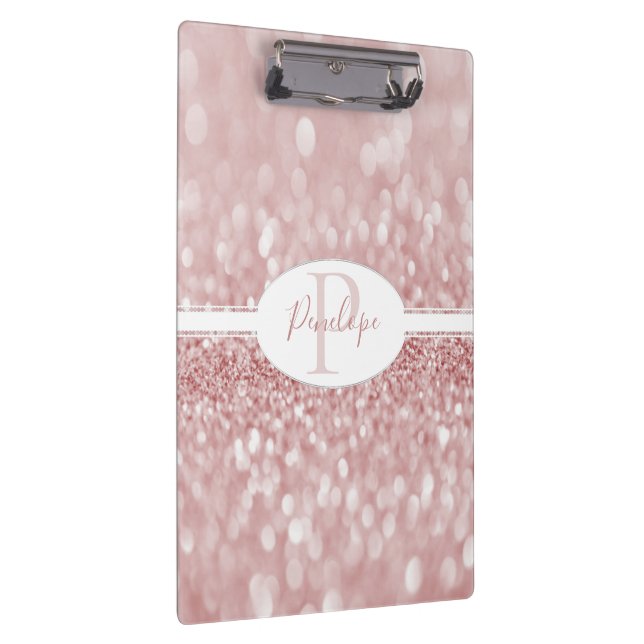 Pink Glitter Personalised Clipboard (Right)