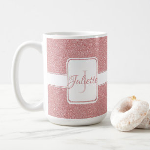 Pink Glitter Personalised Coffee Mug