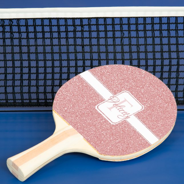 Pink Glitter Personalised Ping Pong Paddle (Insitu)