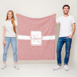 Pink Glitter Personalised Throw Blanket