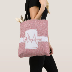 Pink Glitter Personalised Tote Bag