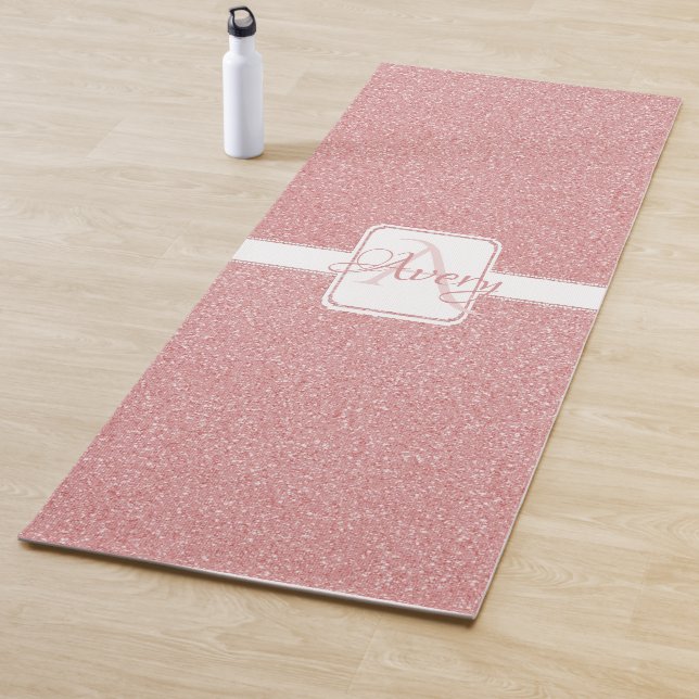 Pink Glitter Personalised Yoga Mat (In Situ)