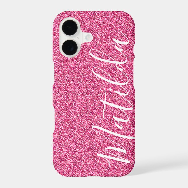 Pink Glitter Personalized Name Script (Back)