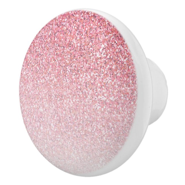 Pink Glitter Photo Ceramic Knob (Right)