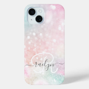 Pink Glitter Pretty Bokeh Pattern iPhone 15 Case