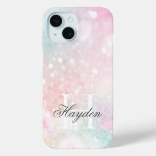 Pink Glitter Pretty Bokeh Pattern iPhone 15 Case