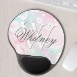 Pink Glitter Pretty Bokeh Pattern Gel Mouse Pad<br><div class="desc">Easily personalise this pretty pink bokeh glitter pattern with your custom name and/or monogram.</div>