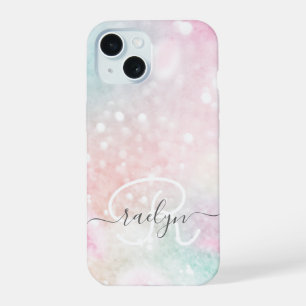 Pink Glitter Pretty Bokeh Pattern iPhone 15 Case