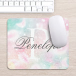 Pink Glitter Pretty Bokeh Pattern Mouse Pad<br><div class="desc">Easily personalise this pretty pink bokeh glitter pattern with your custom name and/or monogram.</div>
